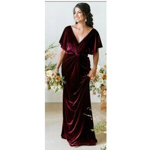 Revelry Burgundy Gwen Maxi Dress Sz 14